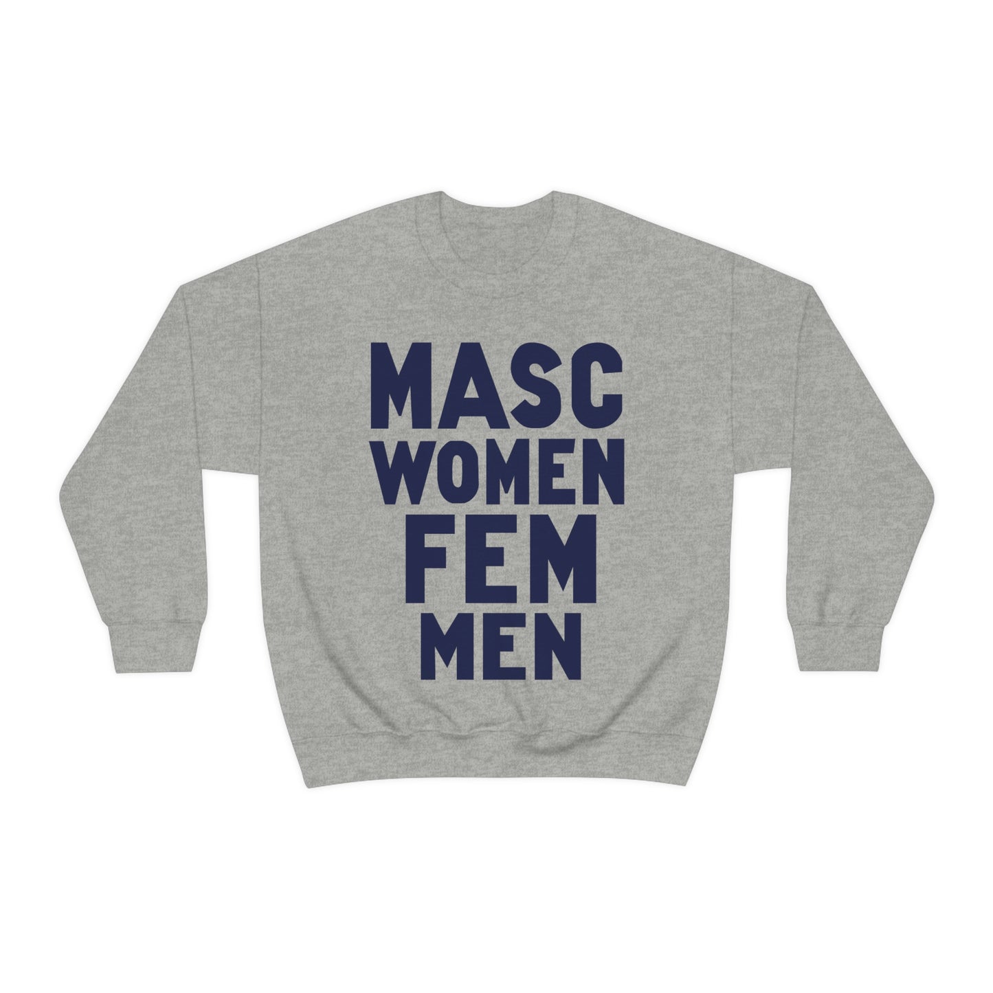 'Masculine Women Feminine Men' Vintage Pride LGBTQ+ Unisex Crewneck Sweatshirt