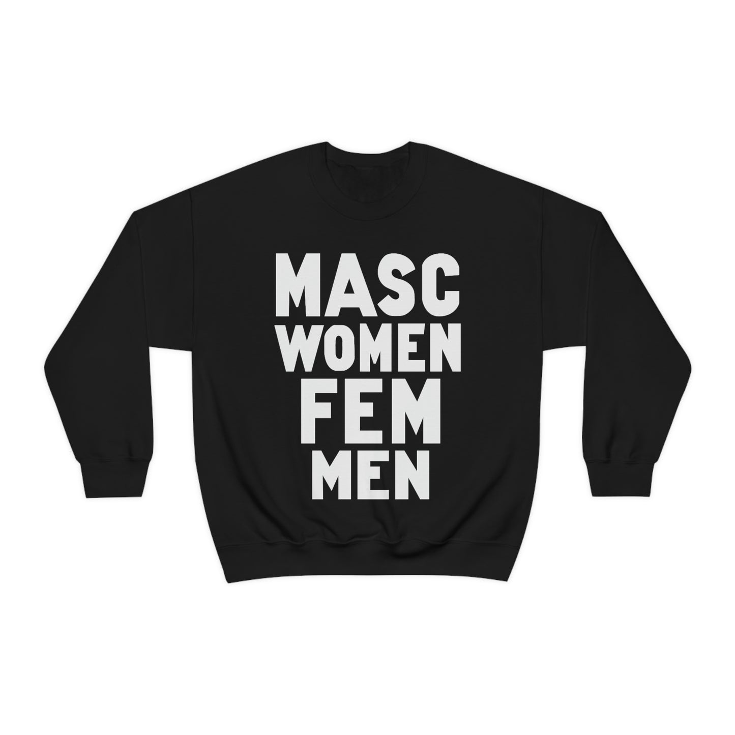 'Masculine Women Feminine Men' Vintage Pride LGBTQ+ Unisex Crewneck Sweatshirt