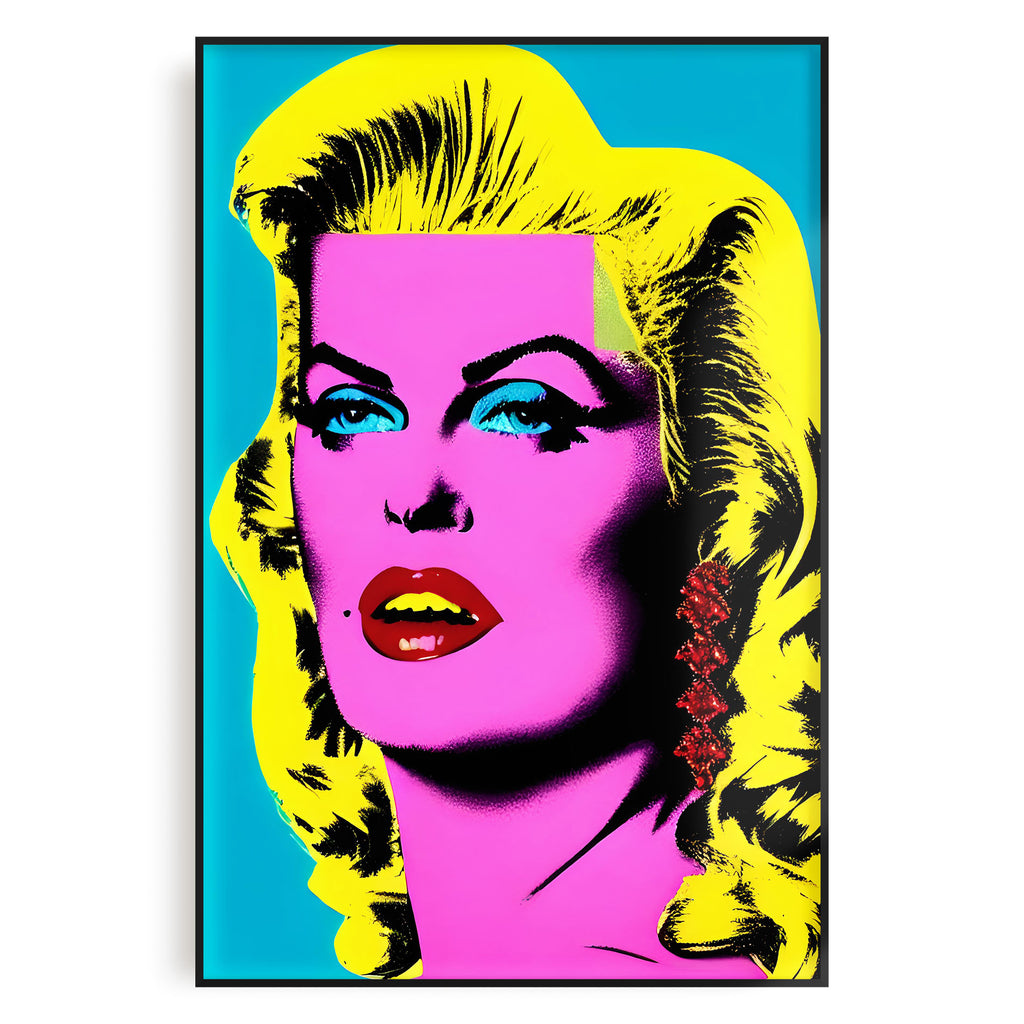 Andy Warhol Inspired Pop Art 24x36 Poster of a Blond Woman