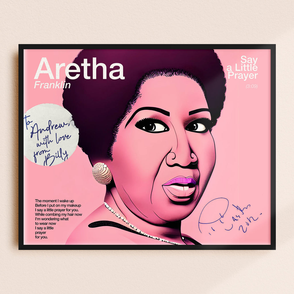 Custom Dedicated Aretha Franklin 'Say a Little Prayer' Song Lyrics Gift Poster