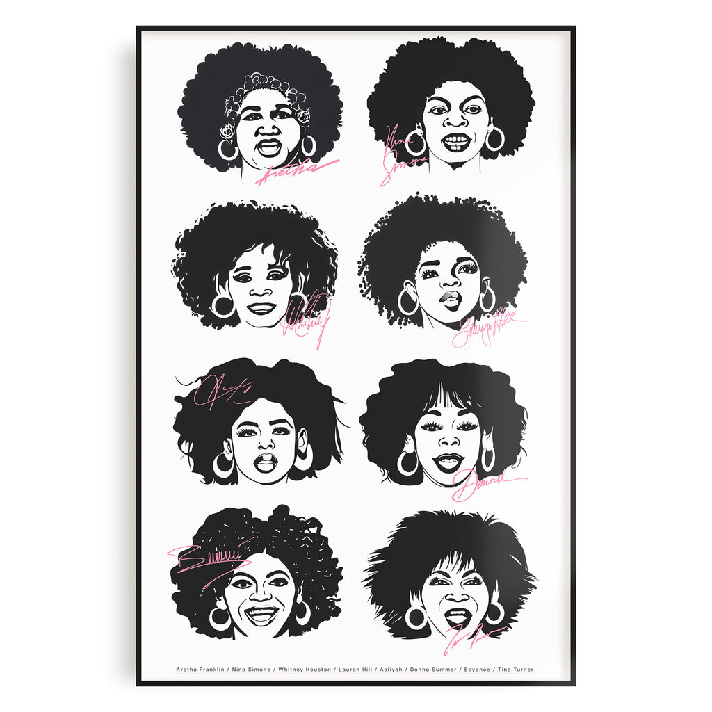 Iconic African American Female Signers Wall Art 24x36 Poster