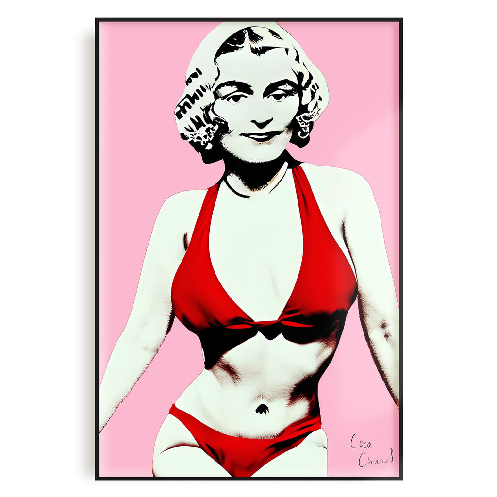 Coco Chanel Inspired Pink Pop Art 24x36 Poster