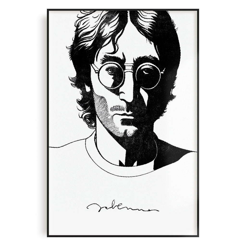 John Lennon Inspired Black & White Poster