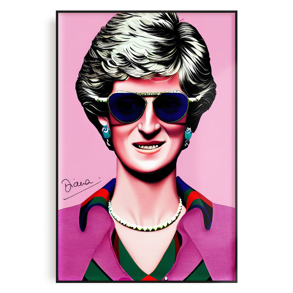 Princess Diana Inspired Pink Pop Art 24x36 Poster