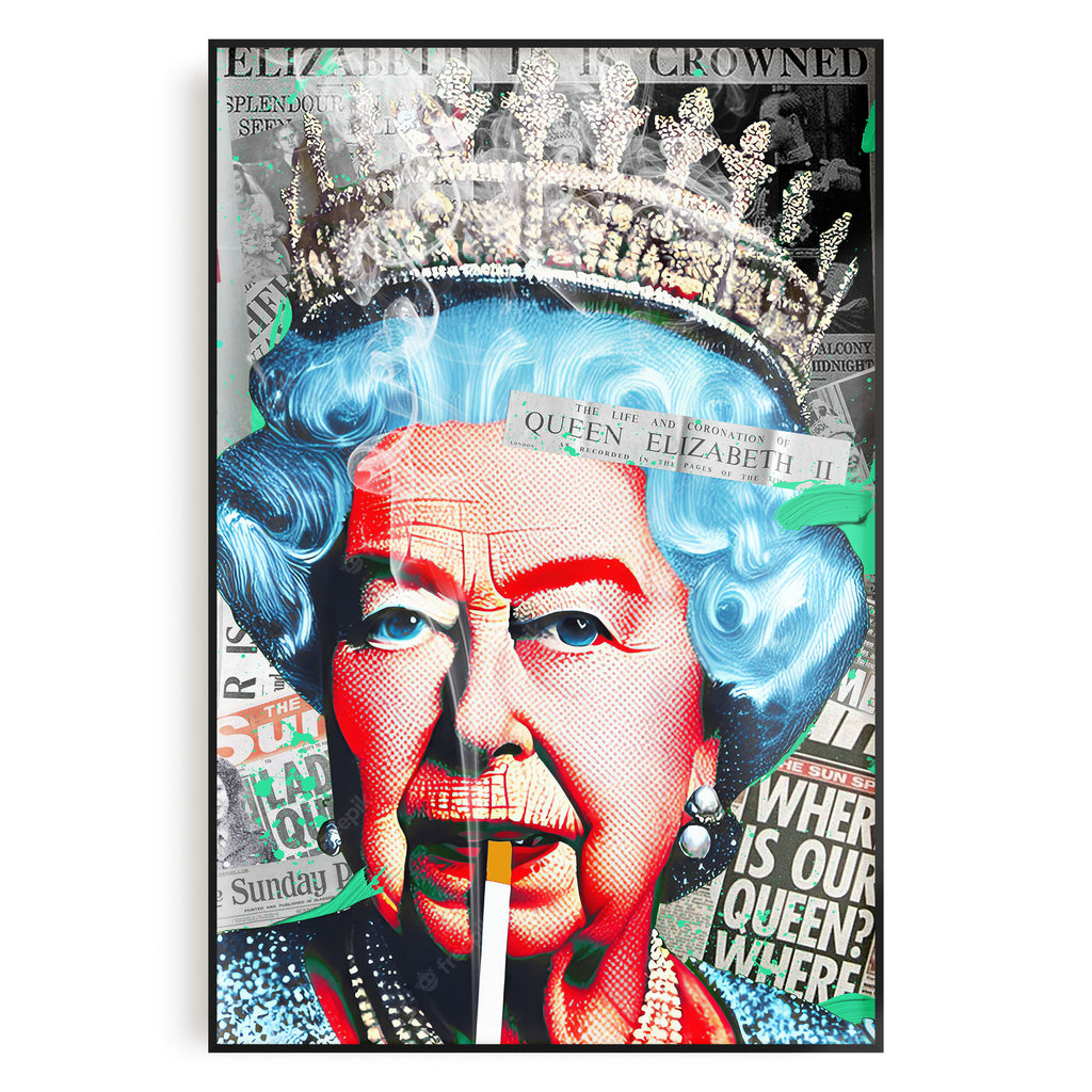 Queen Elizabeth Smoking Pop Art 24x36 Poster