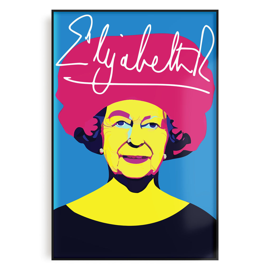 Queen Elizabeth Autograph Inspired Pop Art 24x36 Poster