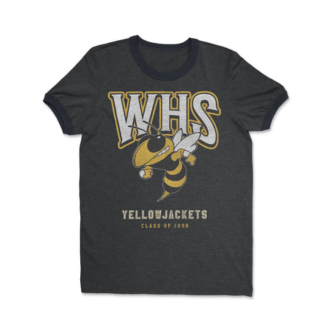 Retro 'Yellowjackets' WHS School Team Unisex Ringer Tee